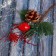 Decor "Winter Charm" Scarlet branches and flower 16 cm