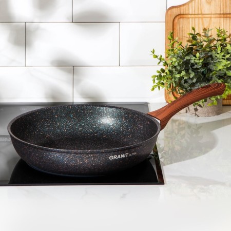 Granit Ultra pan, d = 28 cm, plastic handle, anti -stick coating, black color-5