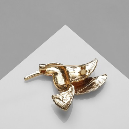Broach "Bird" hummingbirds, color in gold-1