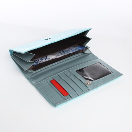 Women's wallet on magnet, blue color-3
