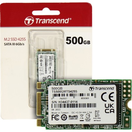 SSD Transcend Sata III 500GB TS500GMTS425S 425S M.2 2242 0.3 DWPD-2