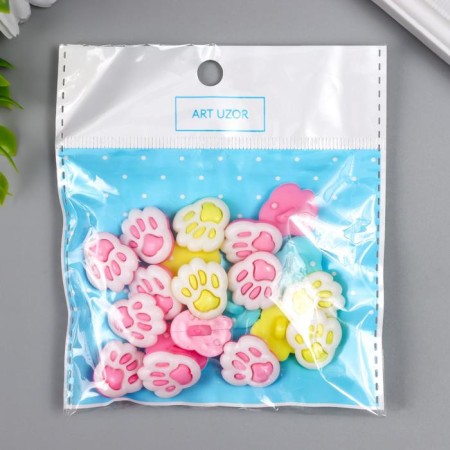 Buttons plastic for creativity "Paw" set 20 pcs mix 1.5x2 cm-5