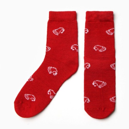 Women's caps socks, red color, size 23-25