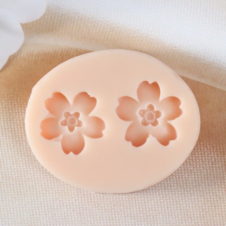 Mold Silicon "Double Flower" 2.5x2.5x0.4 cm-1
