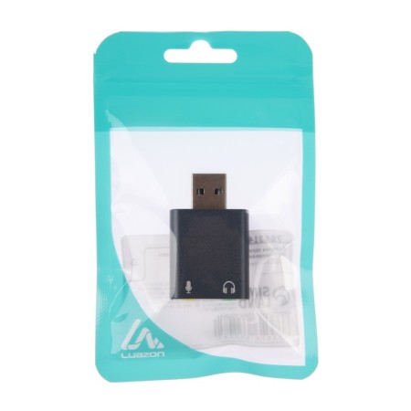 External sound card Luazon, USB, jack connectors: headphones and microphone, gray-9