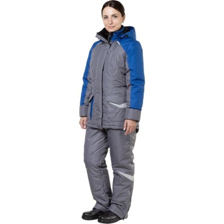 The jacket is insulated, the color is gray/cornflower, size 56-58, height 170-176-1