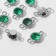 Circle Connector 2.4 × 1.5 × 0.7 cm, (set 10 pcs.), Green color in silver