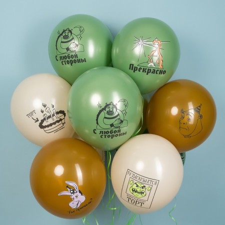 Latex ball 12 “Ogra and Cakes”, 2 tbsp., Set 25 pcs., Mix-1