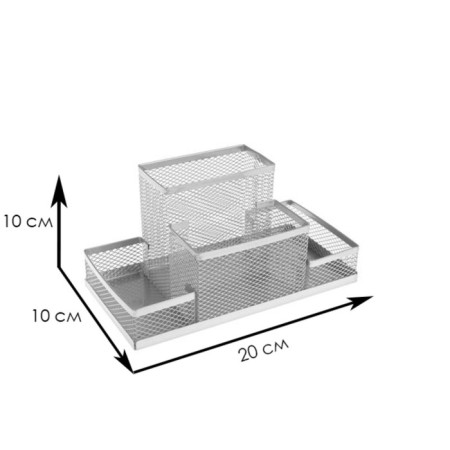 Chancellery trifle stand 4 compartments, metal mesh, color gray color-1