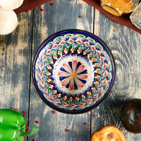 Rishtan ceramics "flowers" 15.5 cm, small, mix-1