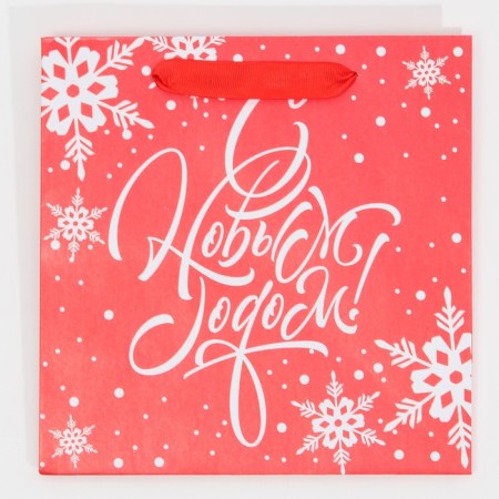 Package Laminated Square "Round dance of Snowflakes", 22 x 22 x 11 cm, New Year-6
