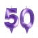 Candle in the cake jubilee "line" (set 2 in 1), number 50, purple metallic, 6.5 cm