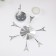 Summary Metal for 1 candle "Carousel. Paris" d = 5 cm silver 7.5x7.5x13 cm