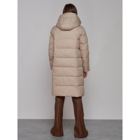 Coat insulated winter female, size 48, beige color-3