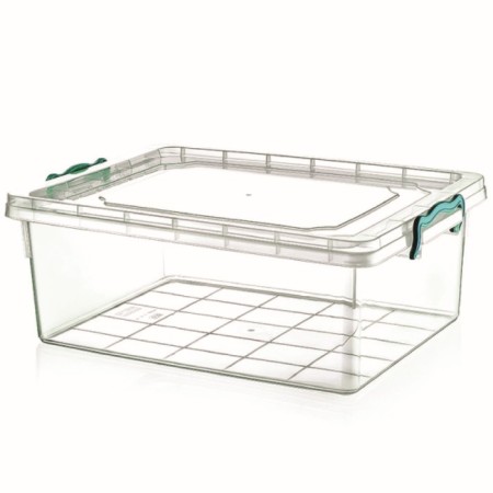 Honeycomb Hobbylife 25 L box for storing things, with a lid on the clamps
