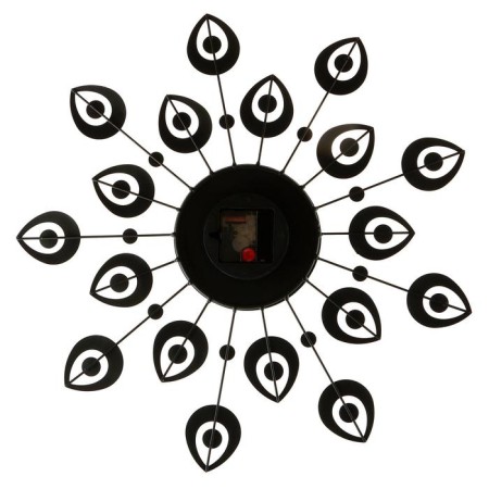 Watching clock, series: openwork, "black petals", smooth move, D-15 cm, 47 x 47 cm-6