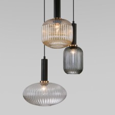 Suspended lamp with glass lamps of Bravo, 40W, E27, 42x42 cm