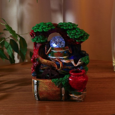 Fountain "A jug in the forest" 11x13x18 cm (with backlight)-2