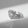 Ring "Fantasy" heart, vision, white color in silver, dimensionless