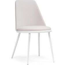 Chair on the metal frame Aldis metal/velor, white/white 50x57x81 cm
