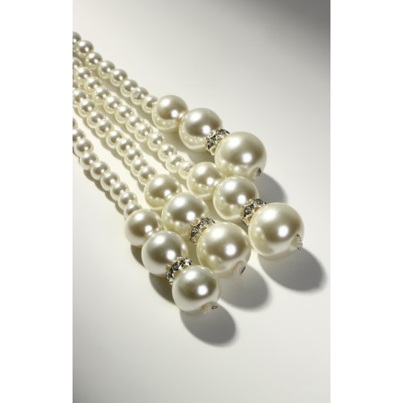 Beads 2 threads "Winter" Knot, Milk color, l = 80, beads No. 6 - 14-2