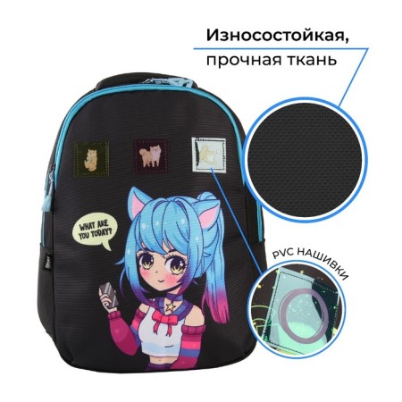 School backpack, ergonomic back Art Hype Anime, 39x32x14 cm-4