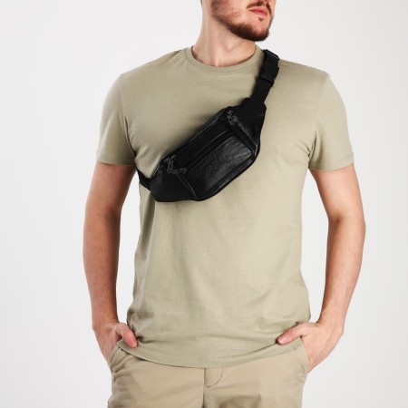 Lightning waist bag, black color-4