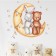 Sticker Plastic Interior color "Bunny and Bear for a month" 45x60 cm