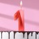 Candle in the Cake "Fine", number "1", red metallic, 6.5 cm
