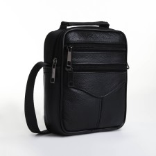Male bag on lightning, long belt, black color