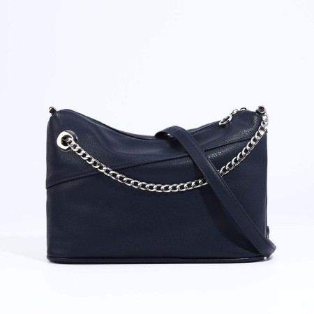 Janelli Cross-Bod with a zipper, external pocket, blue color