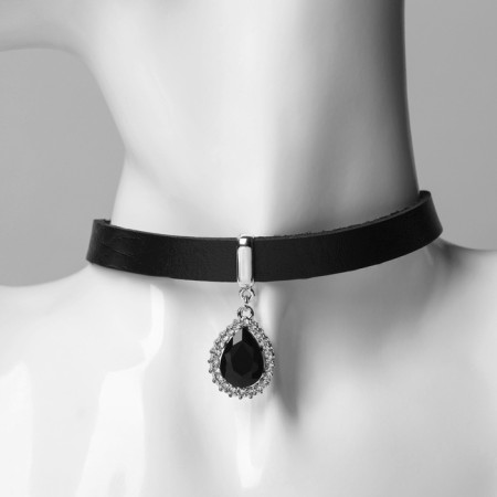 Choker "Style" drop, black color, 39.5 cm-2