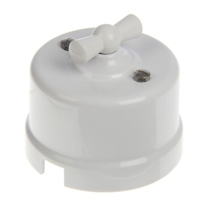 Bironi switch, 1 key, plastic, retro, white