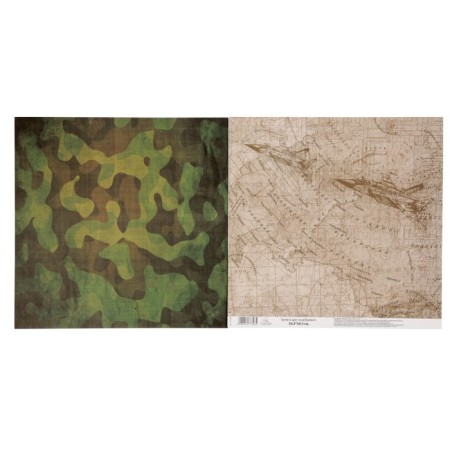 Military scrapbooking paper “Action map”, 30.5 x 30.5 cm 190 g/m2-2