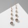 Hanging earrings with rhinestones "Drop" path, white color in gold, 6.2 cm
