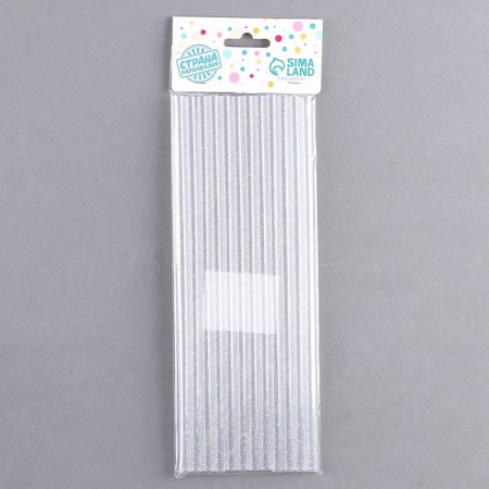 Truks for the “sparkle” cocktail, in the set 12 pcs., Silver color-2
