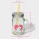 Bank Glass Daula "Kotik", 450 ml, 10 × 7.5 × 13 cm, with a handle, a lid and a tube