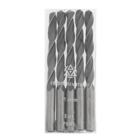 Metal drill "Volga Tool", c/x, d = 11 mm, l = 142 mm, p6m5, 5 pcs., GOST 10902-77-1