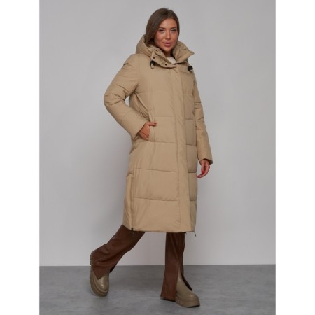 Coat insulated winter female, size 46, color light brown-2