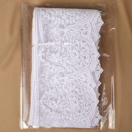 Lace on a grid, 145 mm × 11 ± 1 m, white color-2