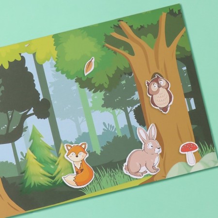 Stickers in the book "Animals" + 5 backgrounds 20.7x14.2 cm-2