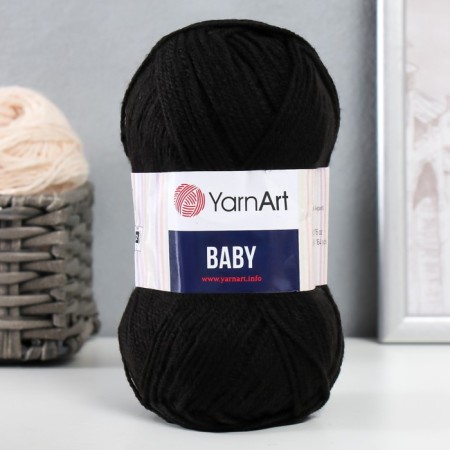 Yarn "Baby" 100% acrylic 150m/50g (585 black)-1
