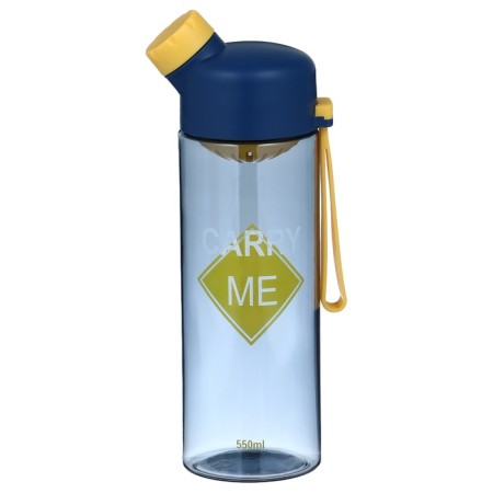 Water bottle, 550 ml, 22.5 x 6.7 cm, sieve, blue
