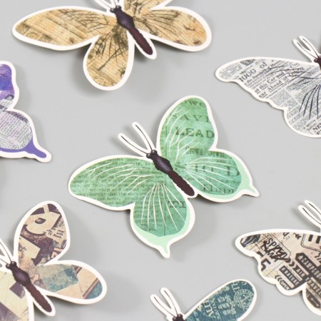 Butterflies cardboard "newspaper" set 12 pcs h = 4-10 cm-5