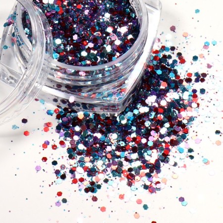 Sparkles for decor, medium/small, blue/red color
