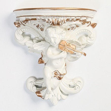 Wallness of the wall-regiment "Angel", 24 x 21 cm, white with gold-1
