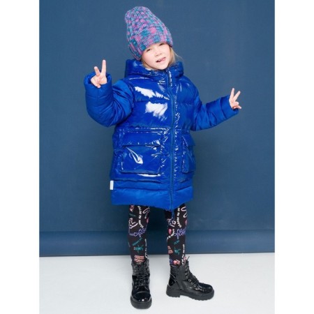 Coat for girls, height 110 cm, blue color-9