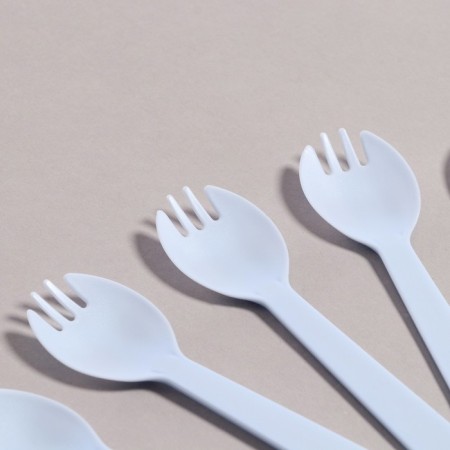 Set of disposable dishes, 6 pcs, blue color-3