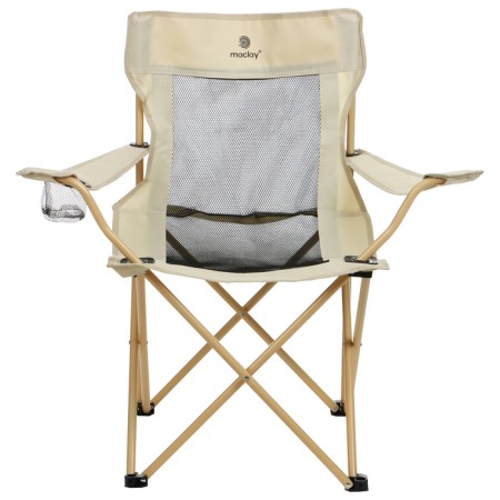 Folding chair with a cup holder 48 x 48 x 76 cm, up to 100 kg, beige color-6