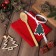 New Year. NEEDLAS gift set: red color, towel 35x60cm, HL 100%, VAF 220g/m2